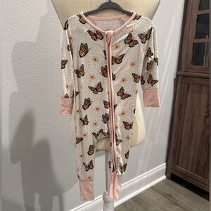 Caden Lane Butterfly Bamboo Footie